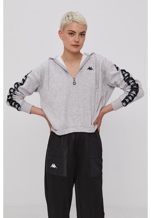 Kappa - Bluza. Okazja: na co dzień. Kolor: szary. Długość: krótkie. Styl: casual