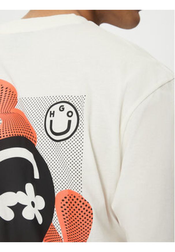 Hugo - HUGO T-Shirt Nufloro 50533387 Biały Regular Fit. Kolor: biały. Materiał: bawełna