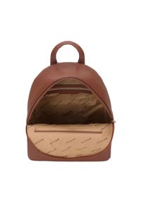 Wittchen - Damski plecak z kieszenią z przodu. Kolor: brązowy. Materiał: skóra ekologiczna. Wzór: paski, aplikacja. Styl: elegancki #2