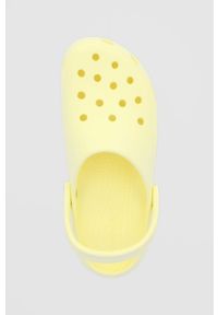Crocs Klapki damskie na platformie. Nosek buta: okrągły. Kolor: żółty. Materiał: guma. Obcas: na platformie #2