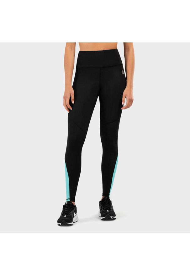 Kobieta Fitness Legginsy sportowe ze średnim stanem New Feel SIROKO Czarny. Kolor: czarny, niebieski, wielokolorowy. Sport: fitness
