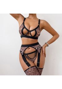 Intica - Komplet bielizny z wycięciami z dopasowanego materiału Gentjana. Kolor: czarny. Materiał: materiał #6