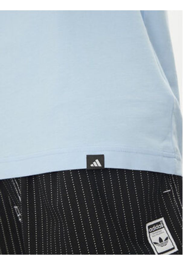 Adidas - adidas T-Shirt Lounge Ice Graphic JJ4019 Niebieski Regular Fit. Kolor: niebieski. Materiał: bawełna