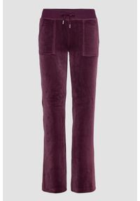 Juicy Couture - JUICY COUTURE Śliwkowe damskie spodnie welurowe Del Ray Pocket Pant, Rozmiar XS. Kolor: fioletowy. Materiał: welur #1