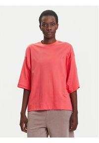 Adidas - adidas T-Shirt ALL SZN Soft Lux KD9769 Koralowy Loose Fit. Kolor: pomarańczowy. Materiał: bawełna