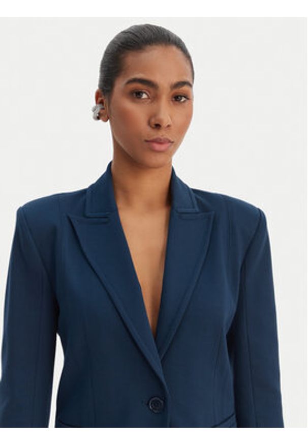 Patrizia Pepe Marynarka 8S0584/A715-CA97 Niebieski Regular Fit. Kolor: niebieski. Materiał: wiskoza