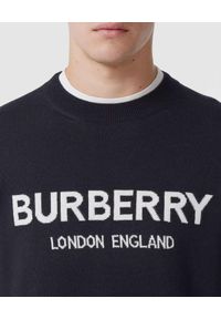 Burberry - BURBERRY - Wełniany sweter z logo. Kolor: czarny. Materiał: wełna. Długość rękawa: długi rękaw. Długość: długie #5