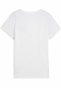Puma - Damska koszulka ESS SCRIPT PUMA White. Kolor: biały. Wzór: haft