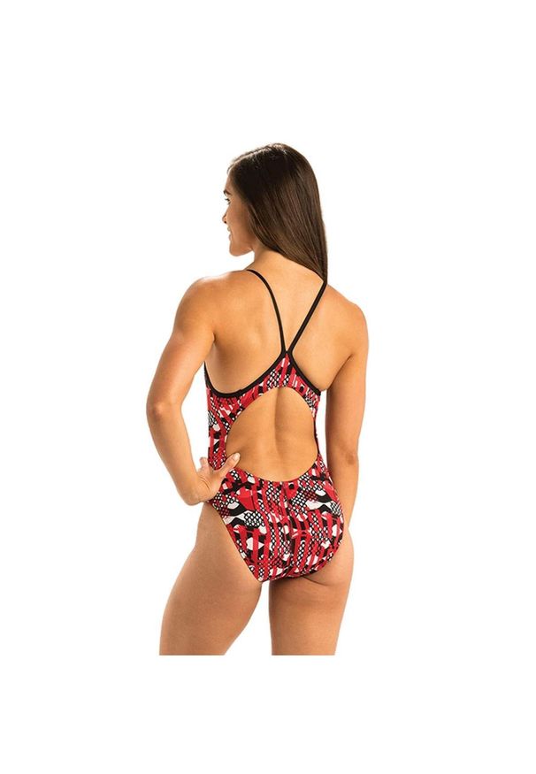 DOLFIN - Strój Kąpielowy Dolfin Reliance Veyron V Back – Czerwony – Rozmiar 30. Kolor: czerwony. Wzór: nadruk