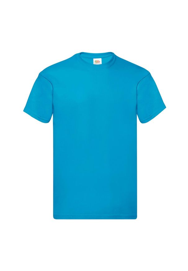 FRUIT OF THE LOOM - Oryginalna Bawełniana Koszulka Unisex Dla Dorosłych. Kolor: niebieski. Materiał: bawełna