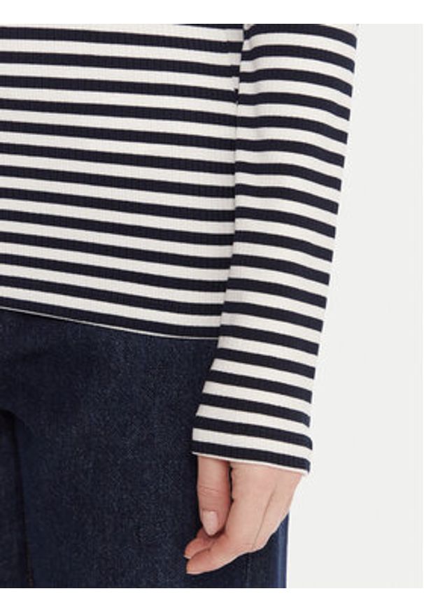 TOMMY HILFIGER - Tommy Hilfiger Bluzka WW0WW47309 Granatowy Slim Fit. Kolor: niebieski. Materiał: wiskoza
