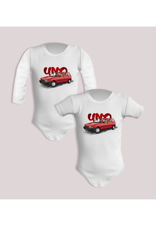 nikiniki - Fiat Uno — body (Rozmiar: 12M; Długość rękawa: krótki; Rodzaj nadruku: Fiat Uno). Materiał: bawełna. Wzór: nadruk
