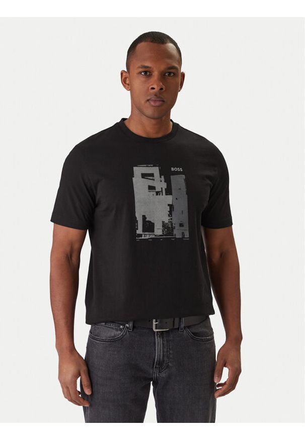 BOSS T-Shirt Imprint 50556007 Czarny Regular Fit. Kolor: czarny. Materiał: bawełna