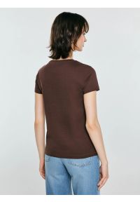 Big-Star - Koszulka damska z linii Authentic z logo BIG STAR brązowa Rissmelna 804. Okazja: na co dzień. Kolor: brązowy. Materiał: dzianina. Wzór: nadruk. Sezon: jesień, zima. Styl: casual, klasyczny #8