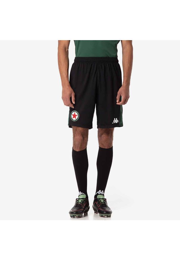 Kappa - Szorty Red Star FC Ahora Pro 8 2024/25. Kolor: czarny, zielony, wielokolorowy. Sport: piłka nożna
