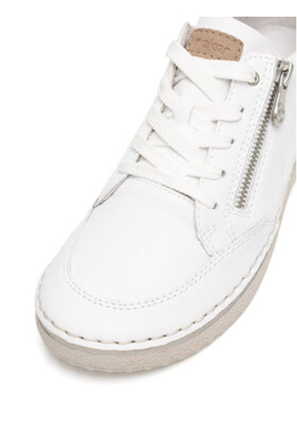 Rieker Sneakersy 50905-80 Biały. Kolor: biały. Materiał: skóra