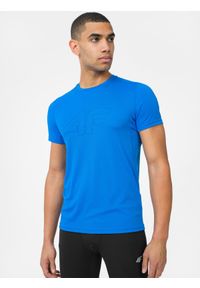 4f - Koszulka treningowa regular szybkoschnąca męska. Kolor: niebieski. Materiał: materiał, dzianina #1