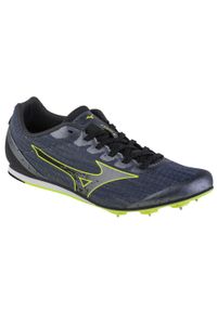 Buty do biegania męskie Mizuno X First. Zapięcie: sznurówki. Kolor: szary. Materiał: guma, materiał, syntetyk, tkanina. Szerokość cholewki: normalna