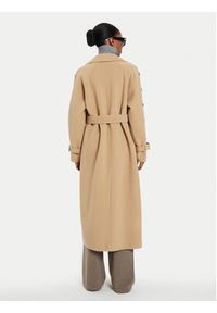 Weekend Max Mara Płaszcz wełniany Natale 2425016021 Beżowy Regular Fit. Kolor: beżowy. Materiał: wełna