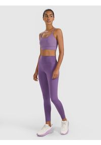 4f - 4F Biustonosz treningowy z niskim wsparciem - różowy L. Kolor: różowy. Materiał: syntetyk, włókno, jersey, materiał, elastan, guma. Rodzaj stanika: wyciągane miseczki. Wzór: gładki, ze splotem. Sport: joga i pilates, fitness #2