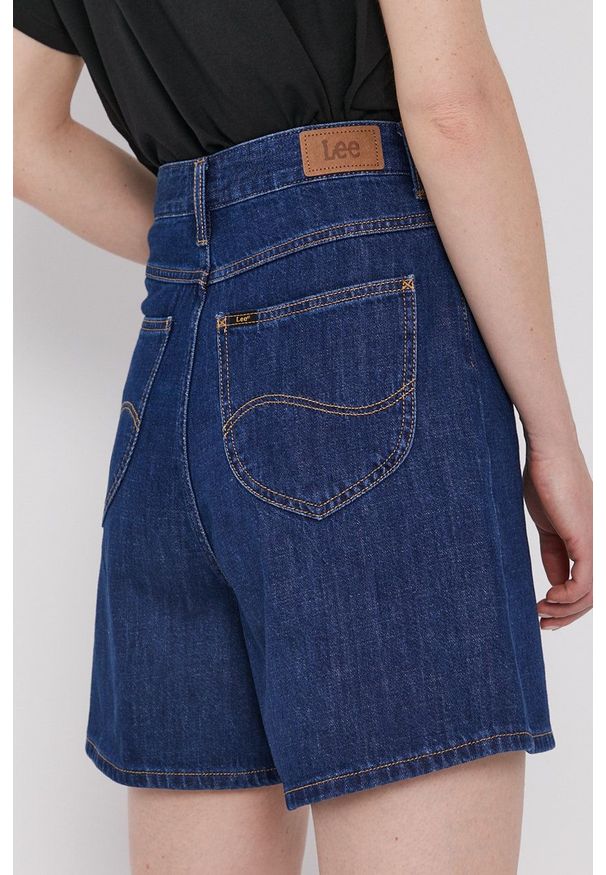 Lee - Szorty jeansowe. Okazja: na co dzień. Kolor: niebieski. Materiał: jeans. Wzór: gładki. Styl: casual