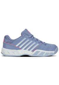 Damskie buty do tenisa K-Swiss Bigshot Light 4. Zapięcie: sznurówki. Kolor: niebieski, wielokolorowy, szary. Materiał: materiał, tkanina, syntetyk. Szerokość cholewki: normalna. Sport: tenis