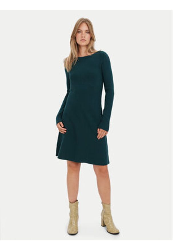 Vero Moda Sukienka dzianinowa Nancy 10254807 Zielony Regular Fit. Kolor: zielony. Materiał: wiskoza, syntetyk
