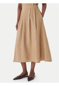 Marella Spódnica trapezowa Biada 2615101082 Beżowy Regular Fit. Kolor: beżowy. Materiał: len #1