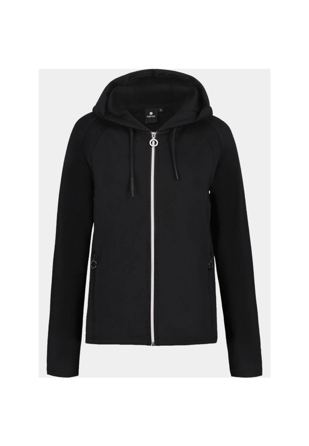 LUHTA - Hoodie Damska Luhta Hirsiniemi. Typ kołnierza: kaptur. Kolor: czarny. Wzór: haft, aplikacja