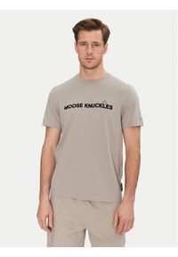 Moose Knuckles T-Shirt Conway M15MT760 Szary Regular Fit. Kolor: szary. Materiał: bawełna