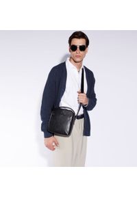 Wittchen - Męska listonoszka skórzana z krytą kieszenią czarna. Kolor: czarny. Materiał: skóra #2