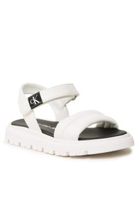 Sandały Calvin Klein Jeans Velcro Sandal V4A2-80512-1614 White 100. Kolor: biały. Materiał: skóra #1