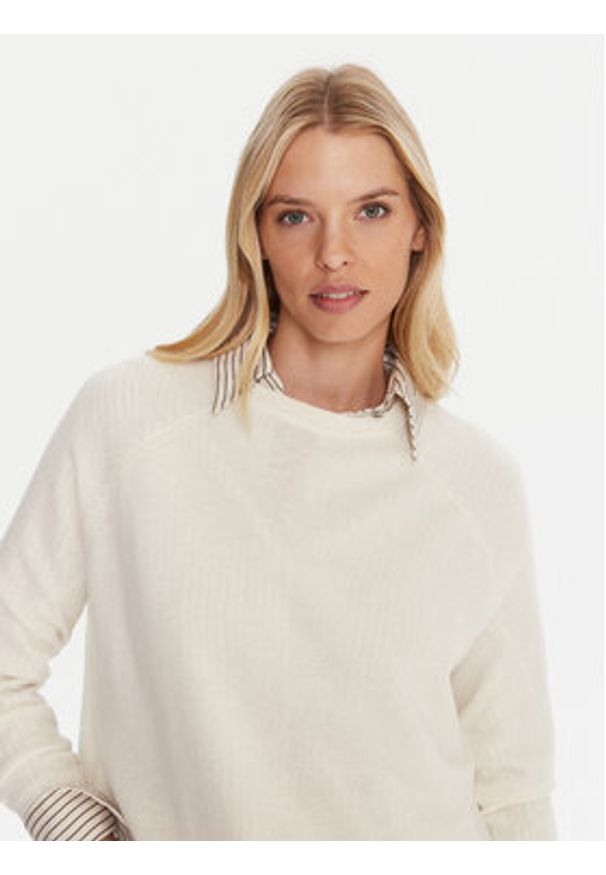 Marella Sweter Tesa 2523366171 Biały Relaxed Fit. Kolor: biały. Materiał: kaszmir