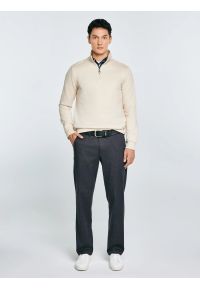 Big-Star - Spodnie męskie chinosy szare Debren 902. Kolor: szary. Materiał: tkanina. Wzór: haft. Styl: elegancki #2