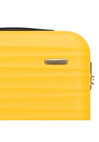 Wittchen - Walizka kabinowa z ABS-u z żebrowaniem żółta. Kolor: żółty. Materiał: poliester. Wzór: jednolity #4