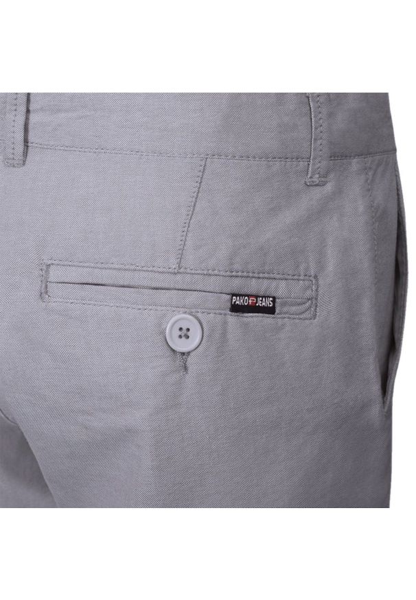 Bawełniane Męskie Krótkie Spodenki (Szorty) - Pako Jeans - Popielate. Kolor: szary. Materiał: bawełna. Długość: krótkie. Sezon: lato. Styl: klasyczny