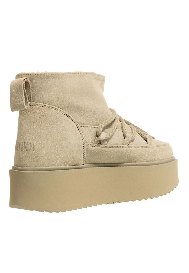 Inuikii - INUIKII CLASSIC LOW PLATFORM Śniegowce damskie. Kolor: zielony. Materiał: guma, wełna. Szerokość cholewki: normalna. Sezon: zima. Obcas: na platformie. Styl: klasyczny