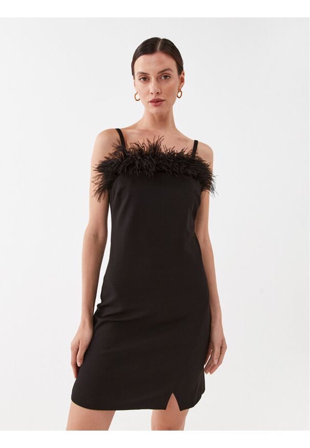 TwinSet - TWINSET Sukienka koktajlowa 232TP2490 Czarny Slim Fit. Kolor: czarny. Materiał: wiskoza. Styl: wizytowy