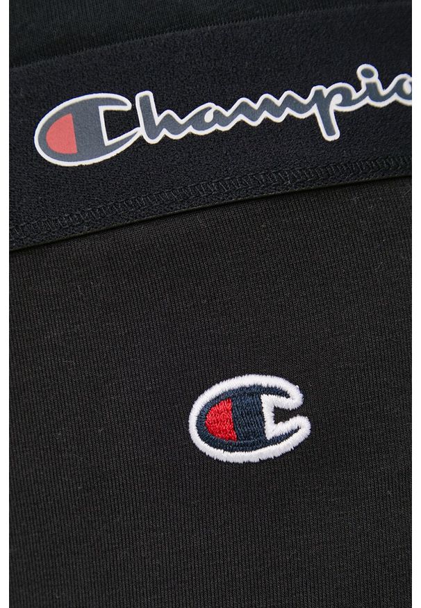 Champion Legginsy dziecięce damskie kolor czarny gładkie. Kolor: czarny. Materiał: dzianina, bawełna. Wzór: gładki