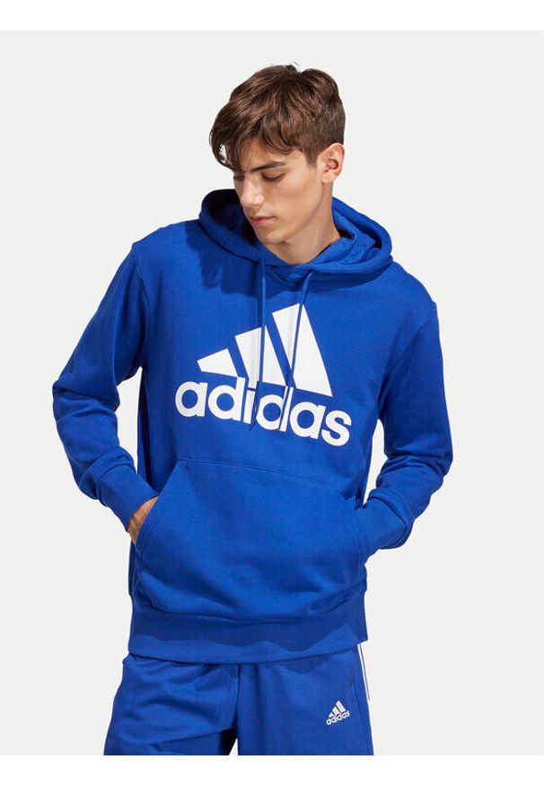 Adidas - adidas Bluza Essentials French Terry Big Logo IC9366 Niebieski Regular Fit. Kolor: niebieski. Materiał: bawełna