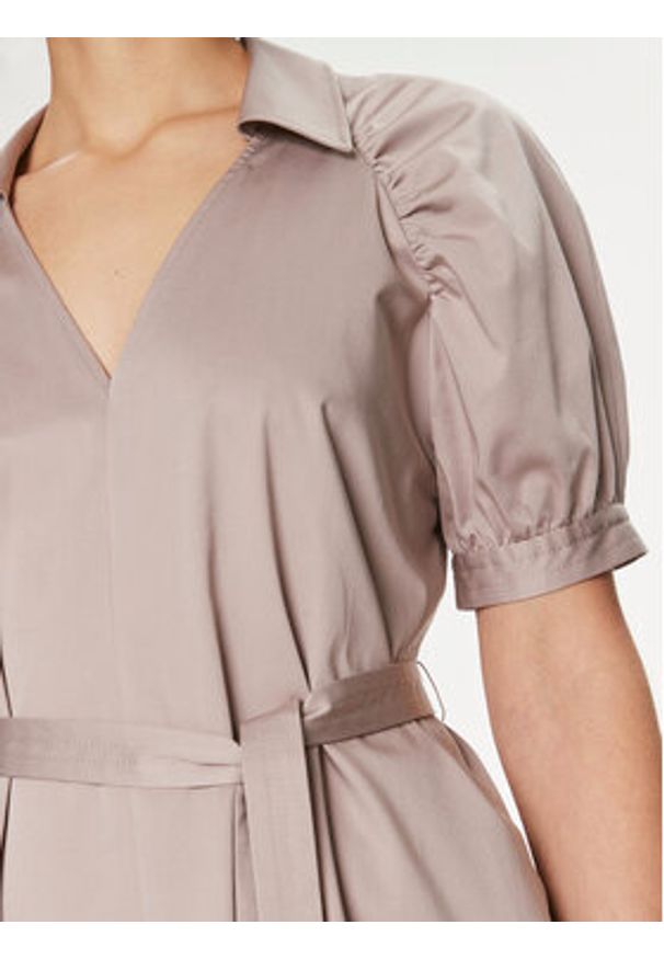 BOSS - Boss Sukienka codzienna Depera1 50515778 Beżowy Regular Fit. Okazja: na co dzień. Kolor: beżowy. Materiał: bawełna. Typ sukienki: proste. Styl: casual
