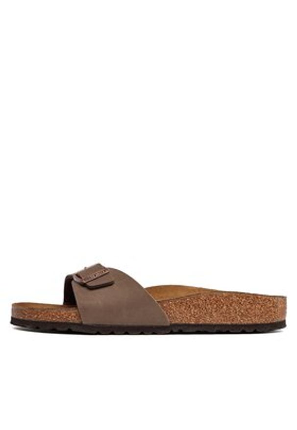 Birkenstock Klapki Madrid 0040093 Brązowy. Kolor: brązowy. Materiał: skóra