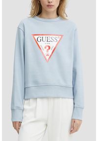 Guess - GUESS Błękitna damska bluza Original. Kolor: niebieski