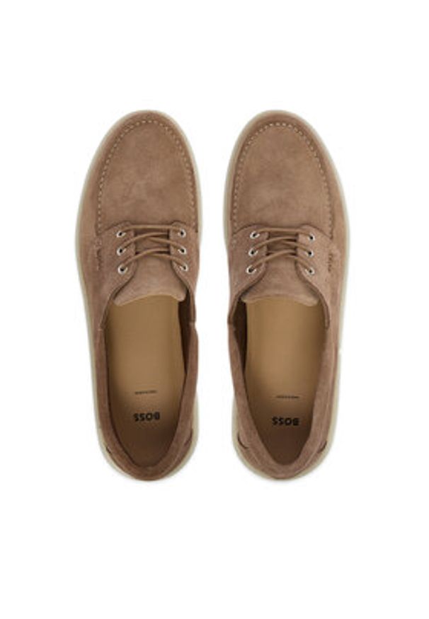 BOSS Półbuty Randal 50557725 Beżowy. Kolor: beżowy. Materiał: zamsz, skóra