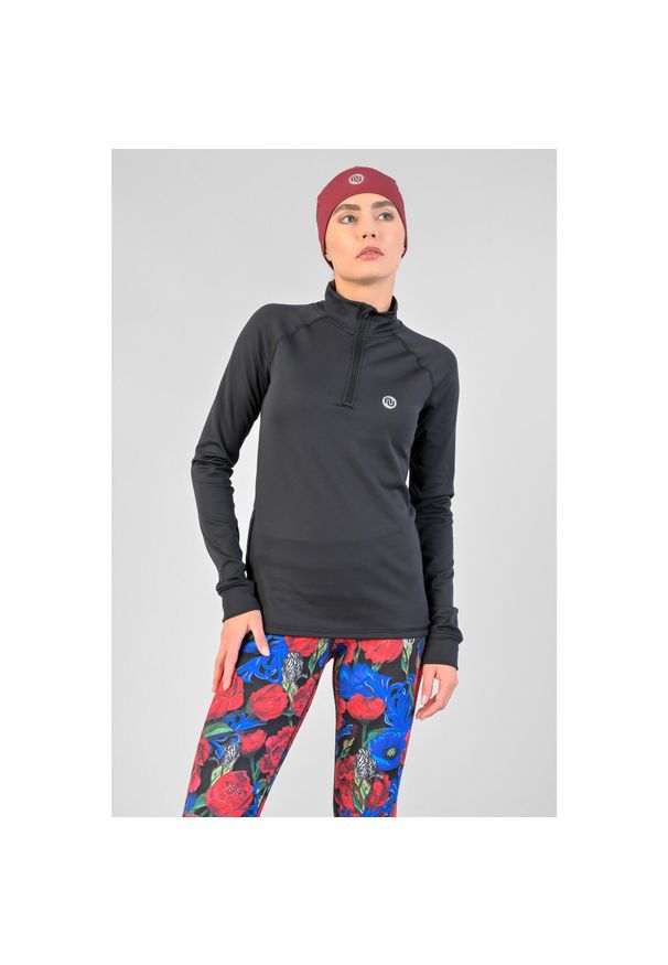 NESSI SPORTSWEAR - Bluza Coldproof Ocieplana Zip Damska Nessi Sportswear. Kolor: czarny. Sport: bieganie