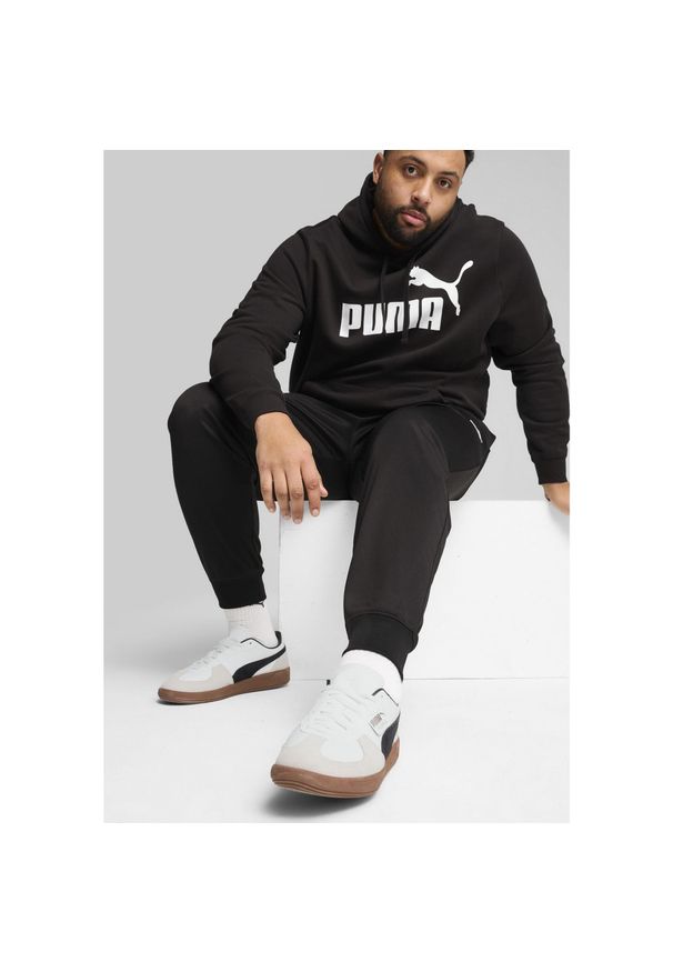 Puma - Męskie spodnie poliestrowe Essentials z logo No. 1 PUMA Black. Kolor: czarny. Materiał: poliester. Wzór: nadruk