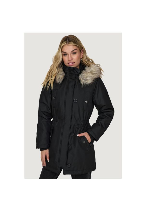 only - Parka Kobieta ONLY ONLIRIS FUR WINTER PARKA CC 2023 OTW. Kolor: czarny. Materiał: poliester. Sezon: zima