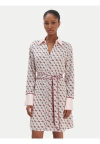 Guess Sukienka koszulowa W6RK90 WF1T2 Różowy Regular Fit. Kolor: różowy. Materiał: syntetyk. Typ sukienki: koszulowe #1