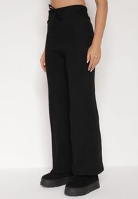 Born2be - Czarny Dzianinowy Komplet z Bawełną i Wełną Długi Sweter i Szerokie Spodnie Reinesa. Kolor: czarny. Materiał: dzianina, bawełna, wełna #6