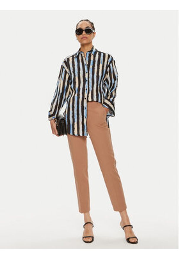 Pinko Spodnie materiałowe Bello 100155 A1P9 Brązowy Regular Fit. Kolor: brązowy. Materiał: bawełna